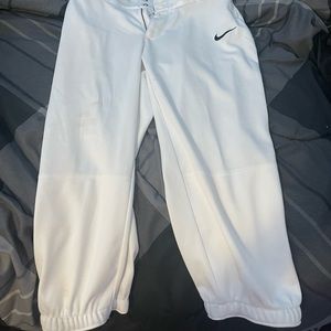 White Nike Short Baseball Pants - Size Medium